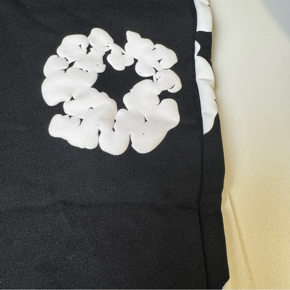 Denim Tears Jeans Black Cotton Wreath Logo Streetwear Mens Unisex - Picture 3 of 5